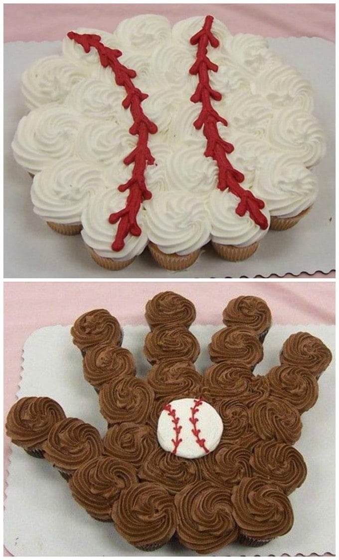 Baseball Pull-Apart Cupcake Cake