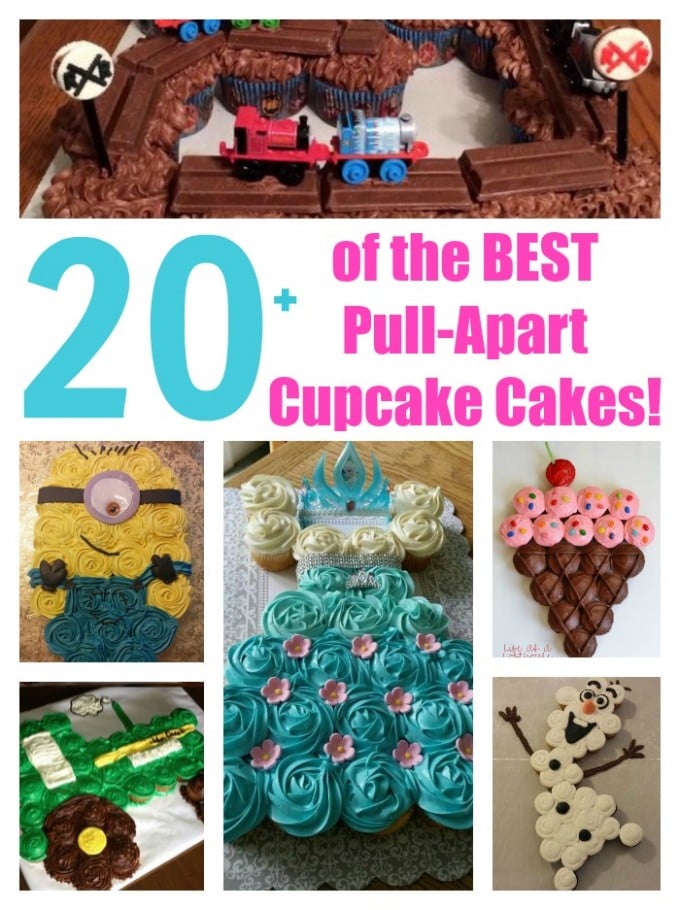 Over 20 of the BEST Pull-Apart Cupcake Cake Ideas from KitchenFunWithMy3Sons.com