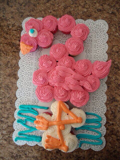 Pink Flamingo Cupcake Cake