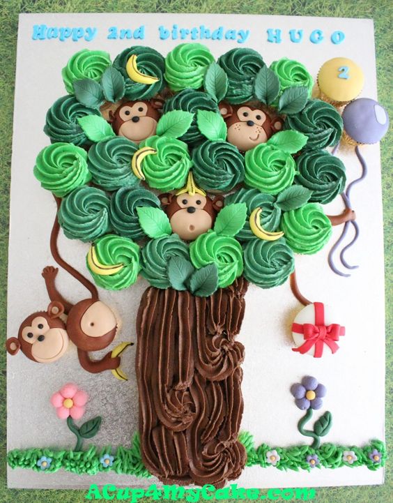 Monkey Tree Cupcake Cake