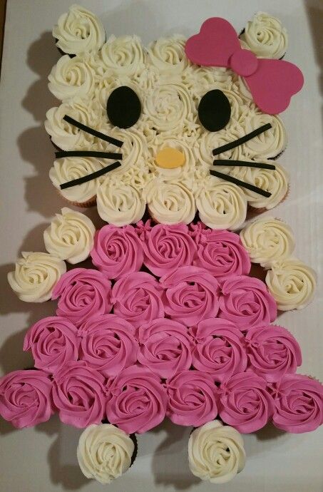 Hello Kitty Pull-Apart Cupcake Cake