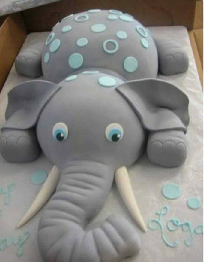 Dumbo Elephant Cake...this is such a cute idea for a Baby Shower!