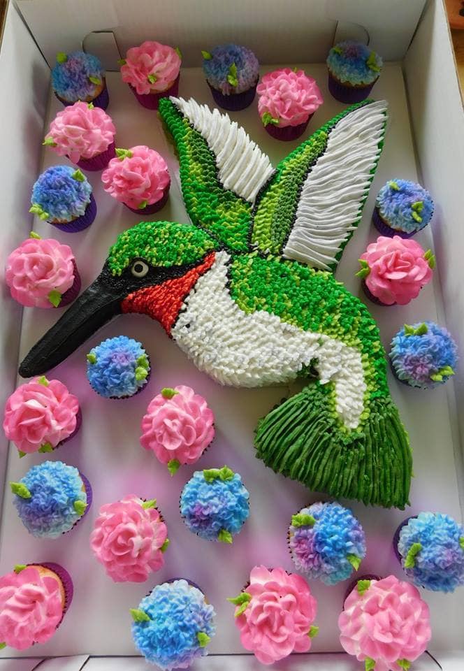 Hummingbird Cupcake Cake