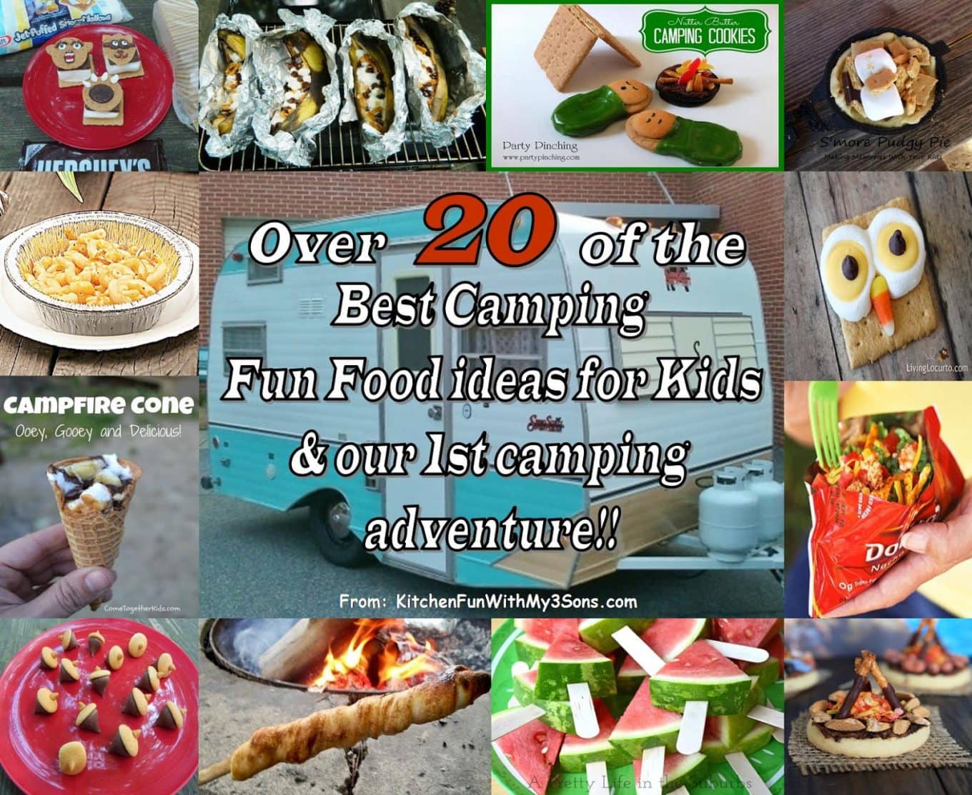 Over 20 of the best Camping Fun Food & Treat ideas for Kids from KitchenFunWithMy3Sons.com