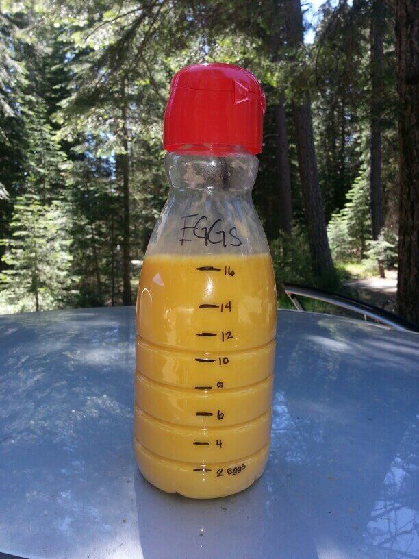 Store Scrambled Eggs in a Bottle for Camping!
