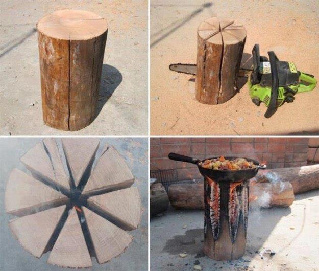 DIY Cooking on a Log...so many awesome Camping Ideas!