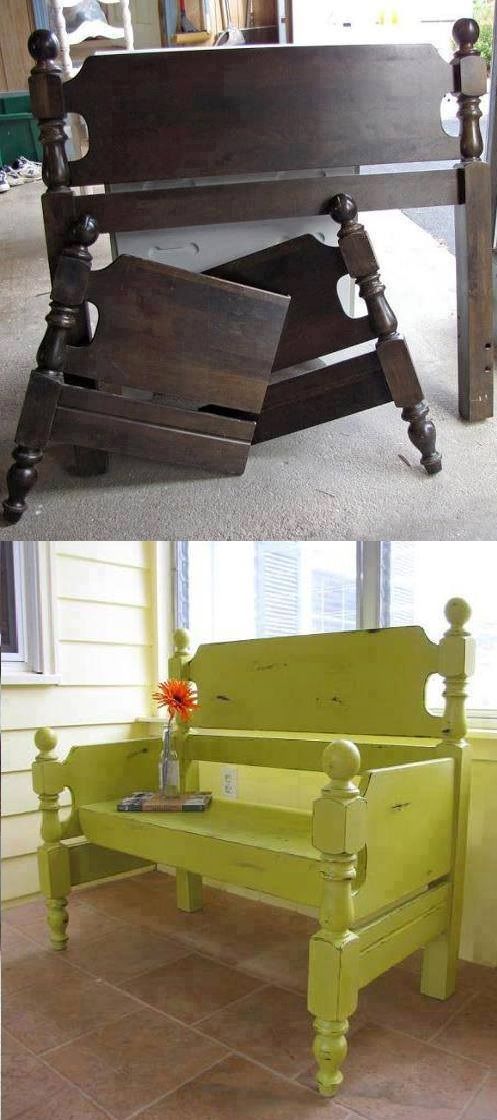 Turn a Bed Headboard into a Bench...awesome Upcycle Ideas!