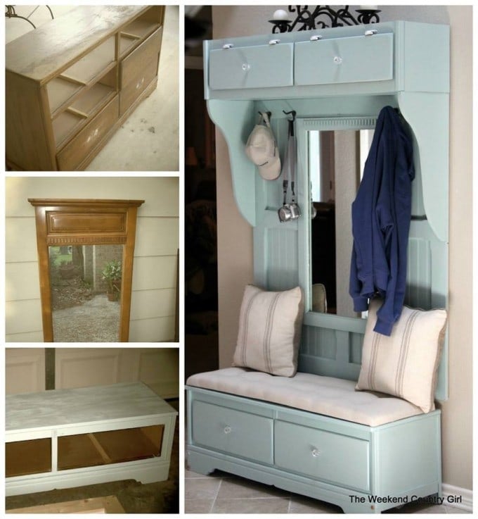 Turn a Dresser into a Mud Room Bench..awesome Upcycle Ideas!