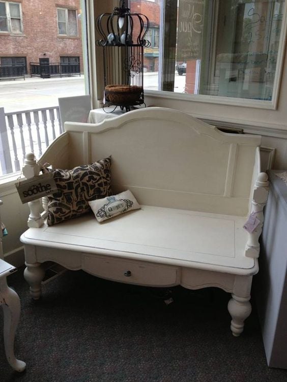 Turn a Coffee Table & a Headboard into an Outdoor Bench...these are the BEST Upcycled Ideas!