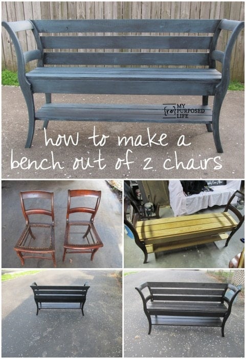 Turn 2 Old Chairs into a Bench...awesome Upcycle Ideas!
