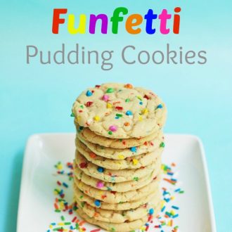 White Chocolate Funfetti Pudding Cookies...with Cake Batter & Rainbow Chocolate Chips & Sprinkles from KitchenFunWithMy3Sons.com