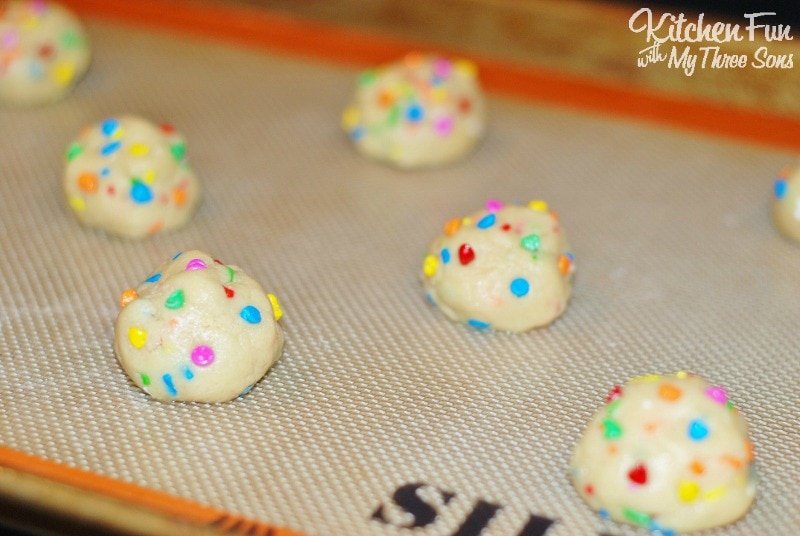 Cookie dough balls with sprinkles