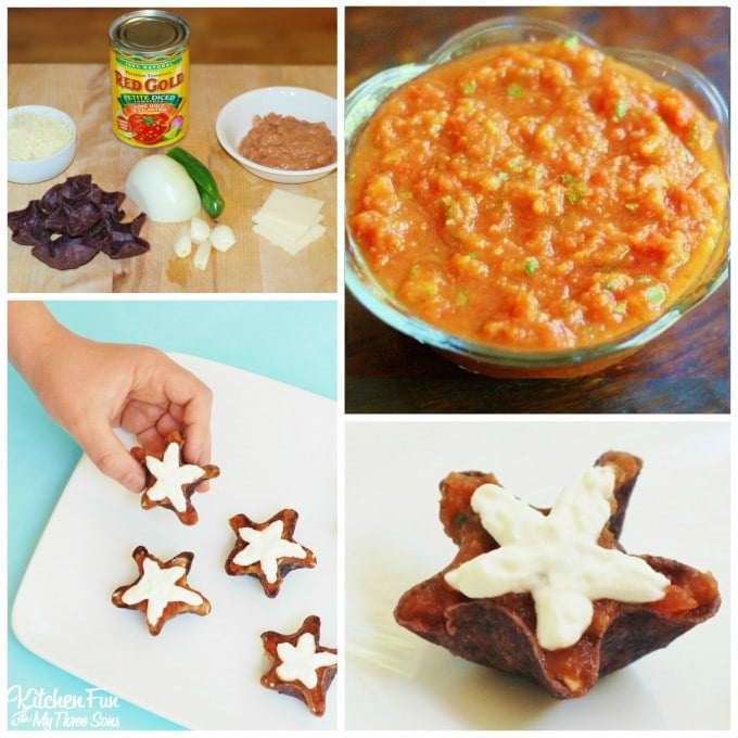 The BEST Canned Tomato Salsa with Patriotic Star Appetizer Snacks!