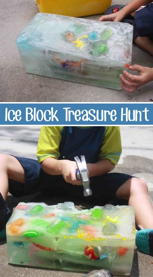 Ice Block Treasure Hunt....over 30 of the BEST DIY Backyard Games for Kids & Adults!