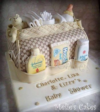 Diaper Bag Cake...these are the BEST Baby Shower Ideas!