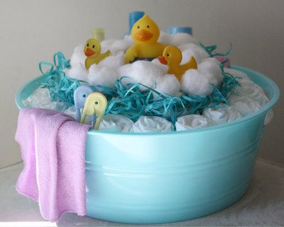 Baby Bath Time Diaper Cake...these are the BEST Baby Shower Ideas!