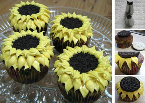 Sunflower Cupcakes...these are the BEST Cupcake Ideas!