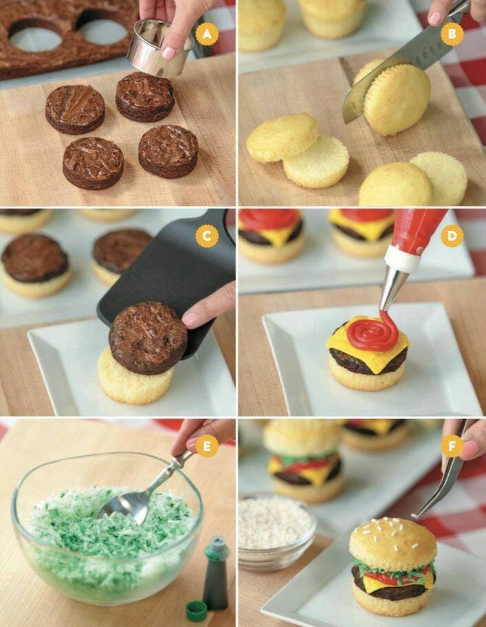 Easy Cheeseburger Cupcakes...these are the BEST Cupcake Ideas!
