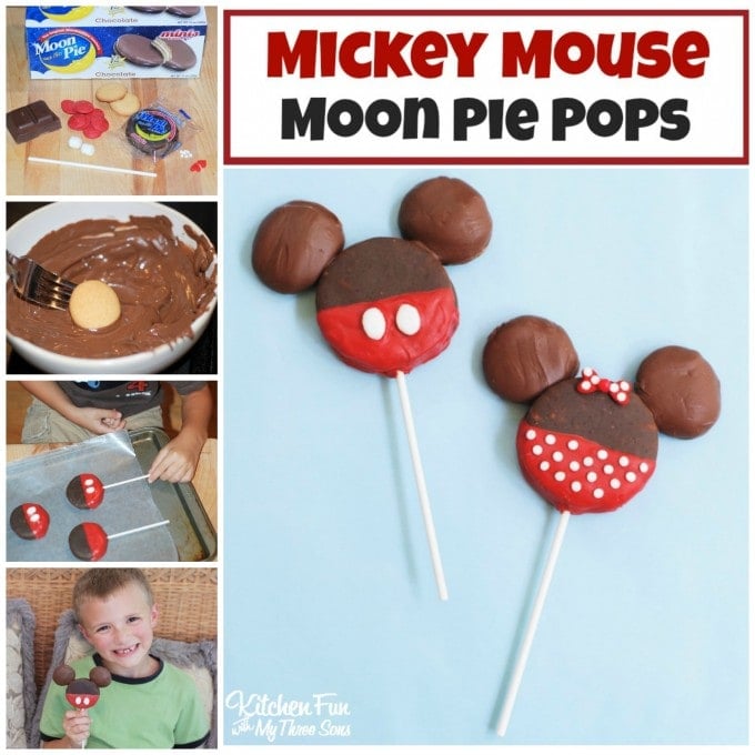 Easy Minnie and Mickey Mouse Treats made with Moon Pies for Kids! Your little Disney fans will love this!
