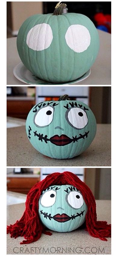 Nightmare Before Christmas Sally Pumpkin...these are the BEST Carved & Decorated Pumpkin Ideas!