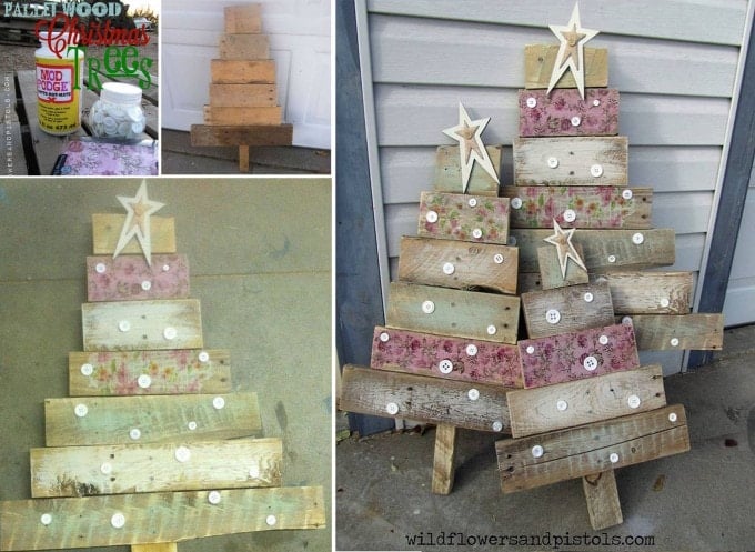 DIY Wood Pallet Christmas Trees...these are the BEST Homemade Christmas Decorations & Craft Ideas!