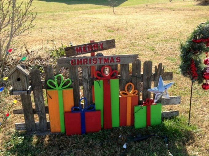 Old Fence Christmas Decoration