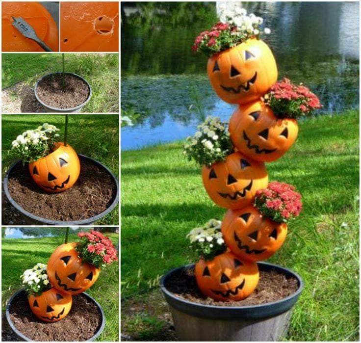 Tipsy Pumpkin Planters...these are the BEST Fall Craft Ideas & DIY Home Decor Projects!