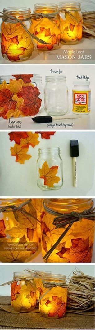 Fun, Easy Fall Decor Made With Leaves and Mod Podge - South House Designs