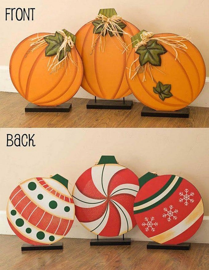 DIY Reversible Pumpkin & Ornament Decoration...these are the BEST Fall Craft Ideas & DIY Home Decor!