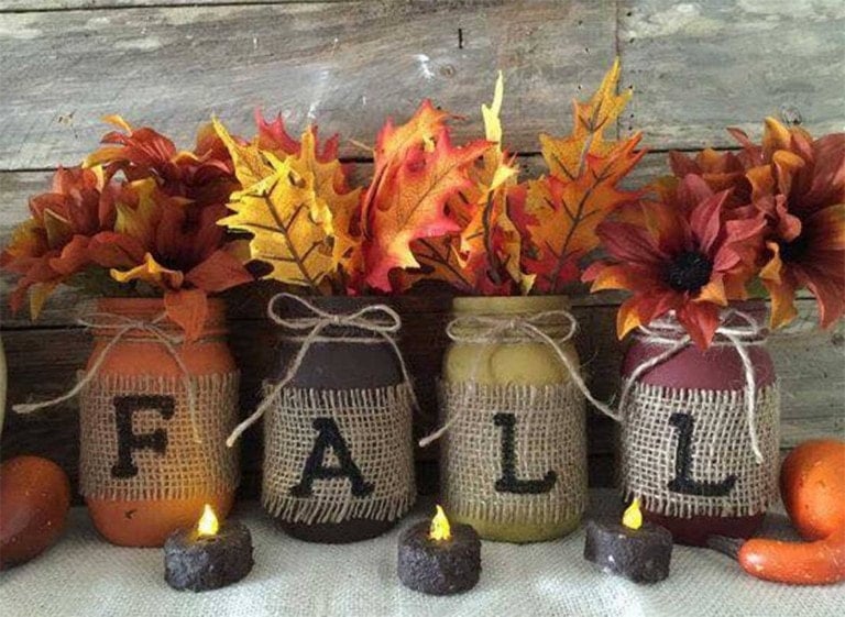 Fall Mason Jars...these are the BEST Fall Craft Ideas & DIY Home Decor Projects!