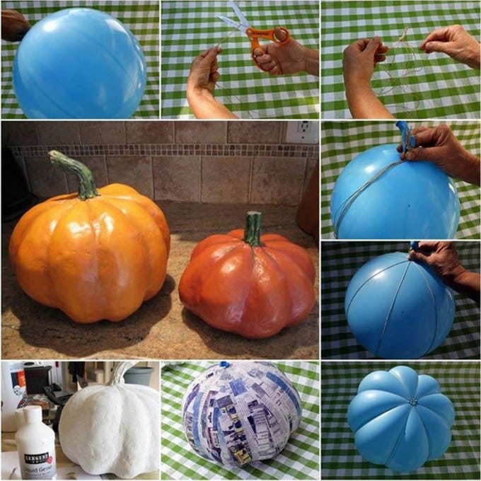 Paper Mache Pumpkins...these are the BEST Fall Craft Ideas & DIY Home Decor Projects!