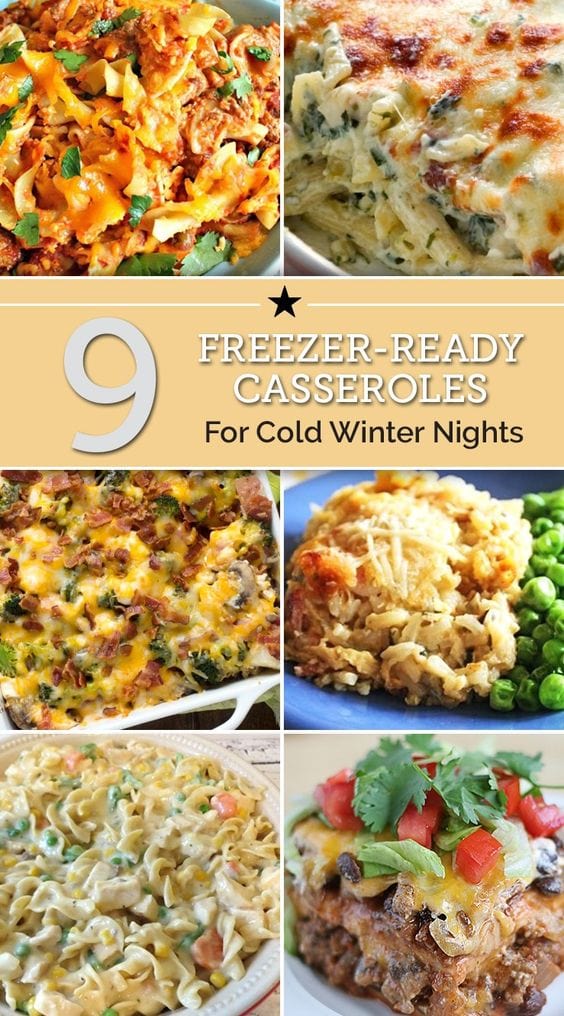 9 Freezer-Ready Casseroles for Cold Winter Nights...100's of the BEST Freezer Meals!
