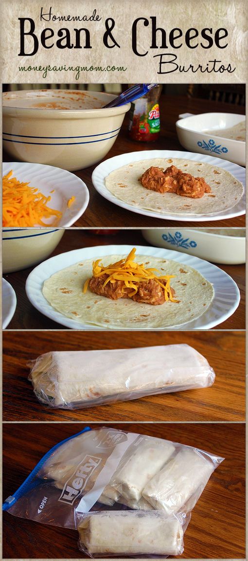 Homemade Freezer Bean & Cheese Burritos...100's of the BEST Freezer Meals!