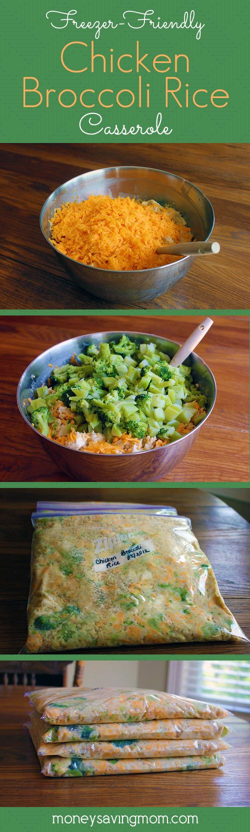 Freezer Friendly Chicken Broccoli Rice Casserole...100's of the BEST Freezer Meals!