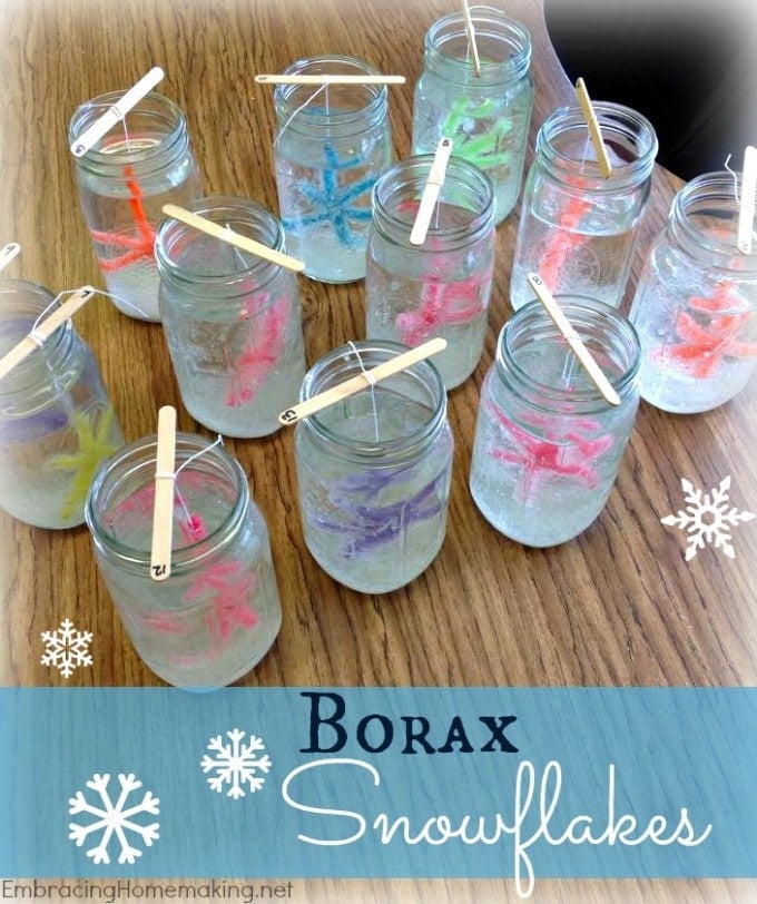 DIY Borax Snowflake Ornaments...these are the BEST Homemade Christmas Ornament Ideas!