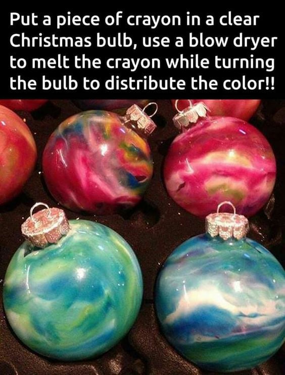 DIY Crayon Ornaments....these are the BEST Homemade Ornament Ideas!