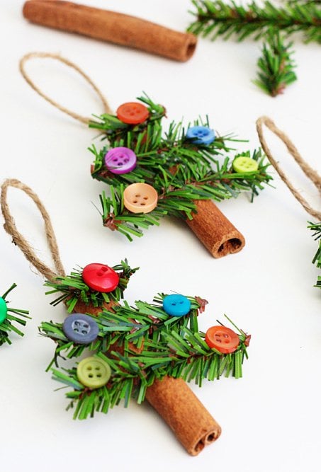 Cinnamon Stick Tree Ornaments...these are the BEST Homemade Christmas Ornament Ideas!