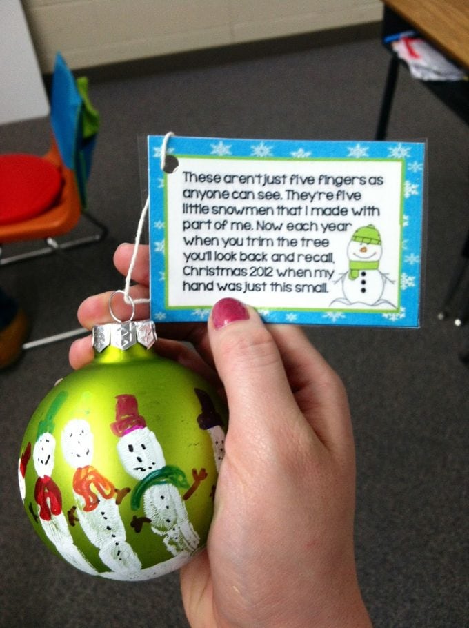 Handprint Snowman Ornaments with a Poem...these are the BEST Christmas Ornament Ideas!