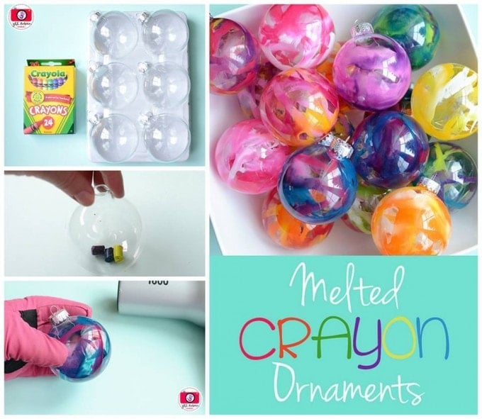 Melted Crayon Ornaments...these are the BEST DIY Homemade Christmas Ornaments!