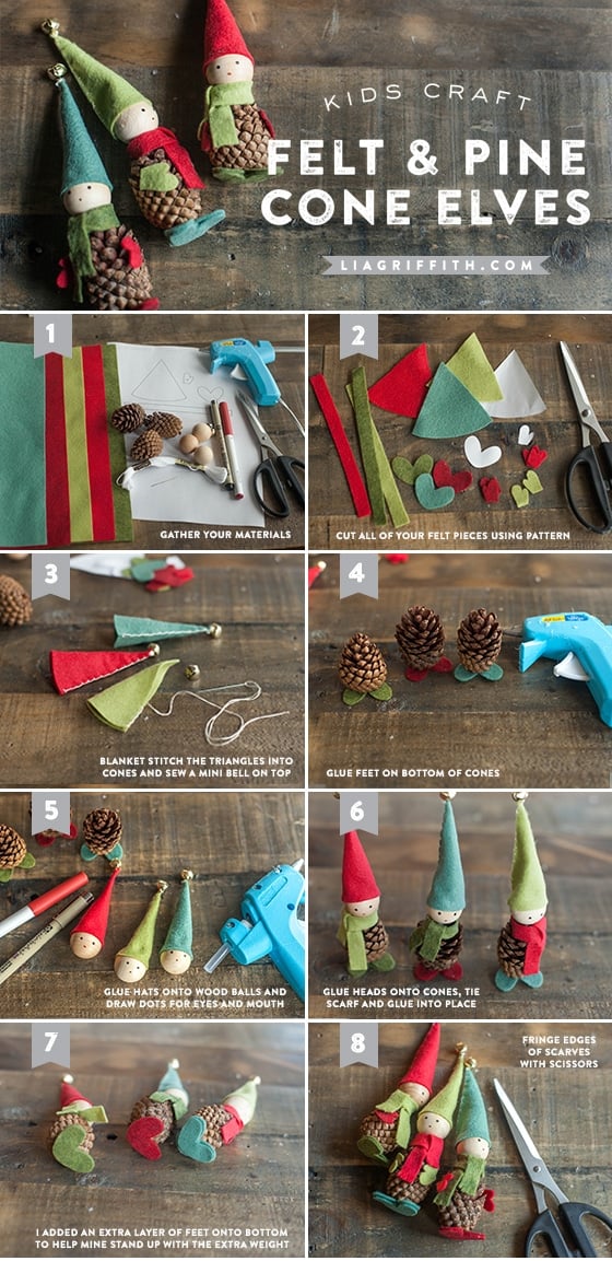 Pine Cone Elves Ornaments....these are the BEST Christmas Ornament Ideas!