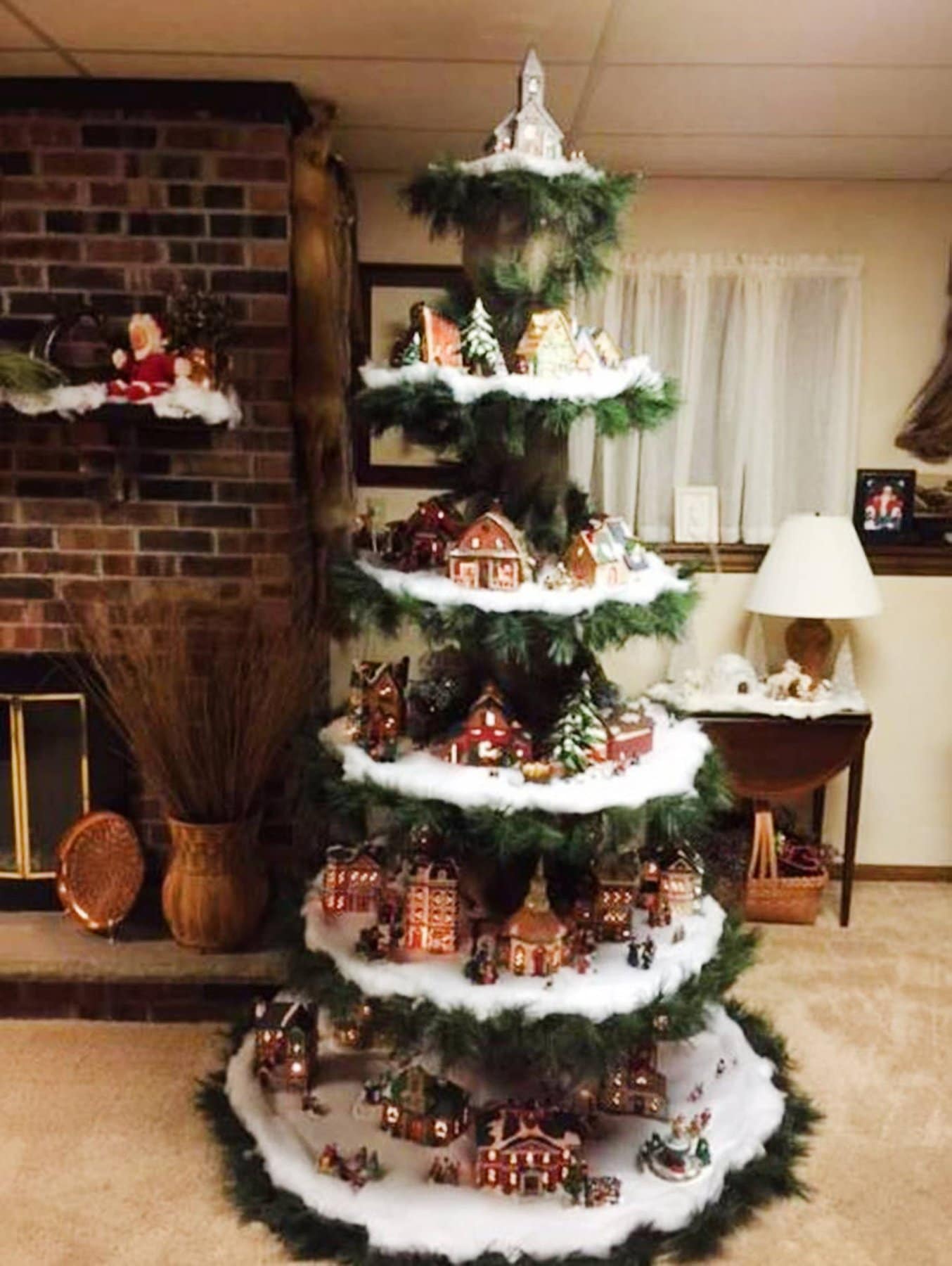 Christmas Village Tree...these are the most Creative Christmas Tree Ideas!