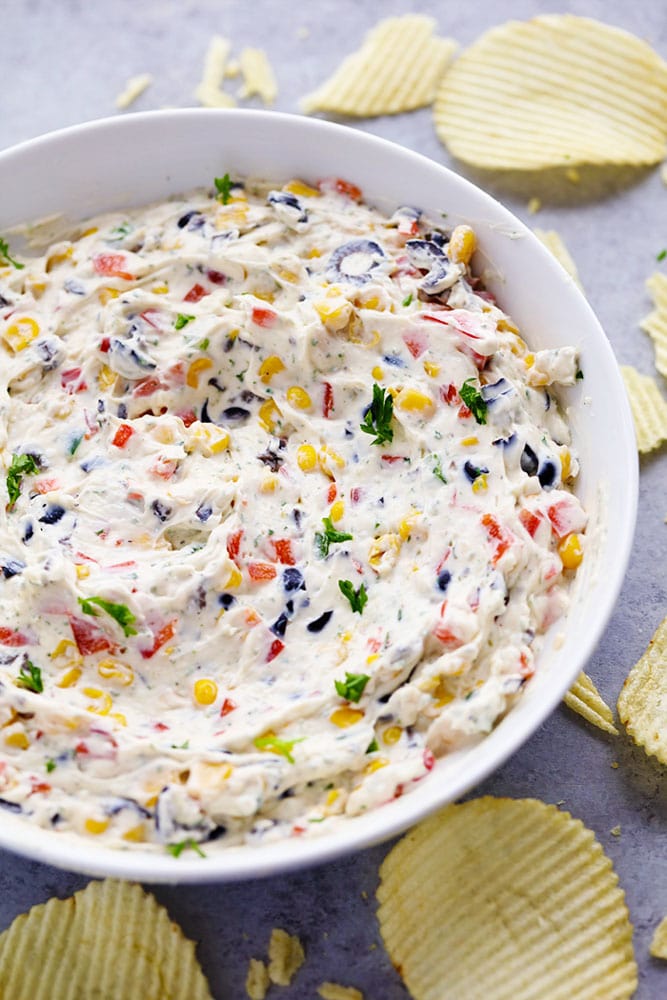 Loaded Creamy Ranch Dip - these are the BEST Football Food Ideas & Recipes!