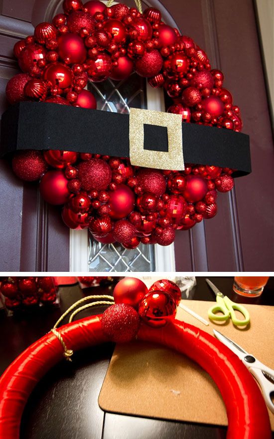 Santa Belt Ornament Wreath