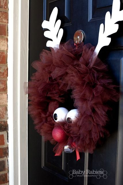 Rudolph the Red Nose Reindeer Tulle Wreath