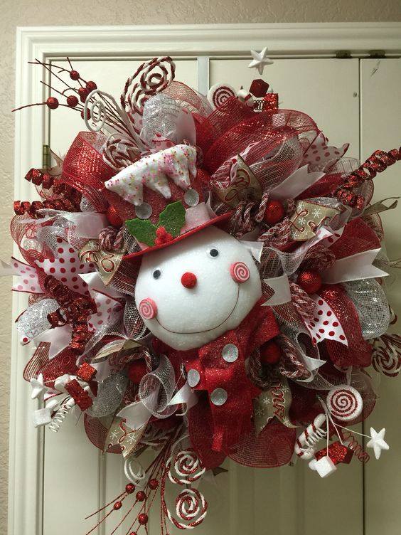 Christmas Snowman Wreath