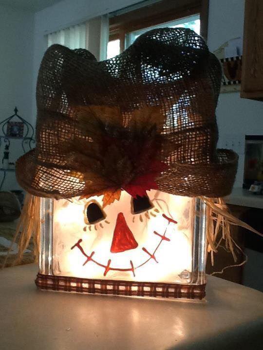 DIY Scarecrow Light Box...these are the BEST Homemade Halloween Decorations & Craft Ideas!