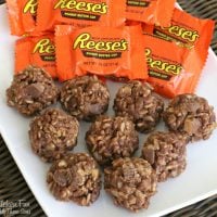 Reese's Cookies - No Bake Peanut Butter & Chocolate Rice Krispies Treats Recipe