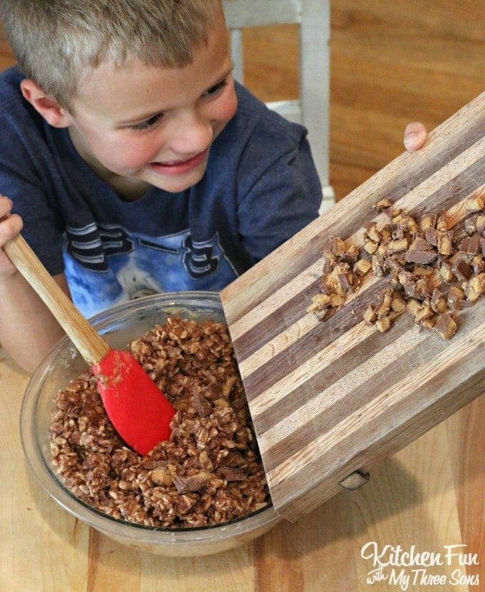 Reese's Cookies - No Bake Peanut Butter & Chocolate Rice Krispies Treats Recipe