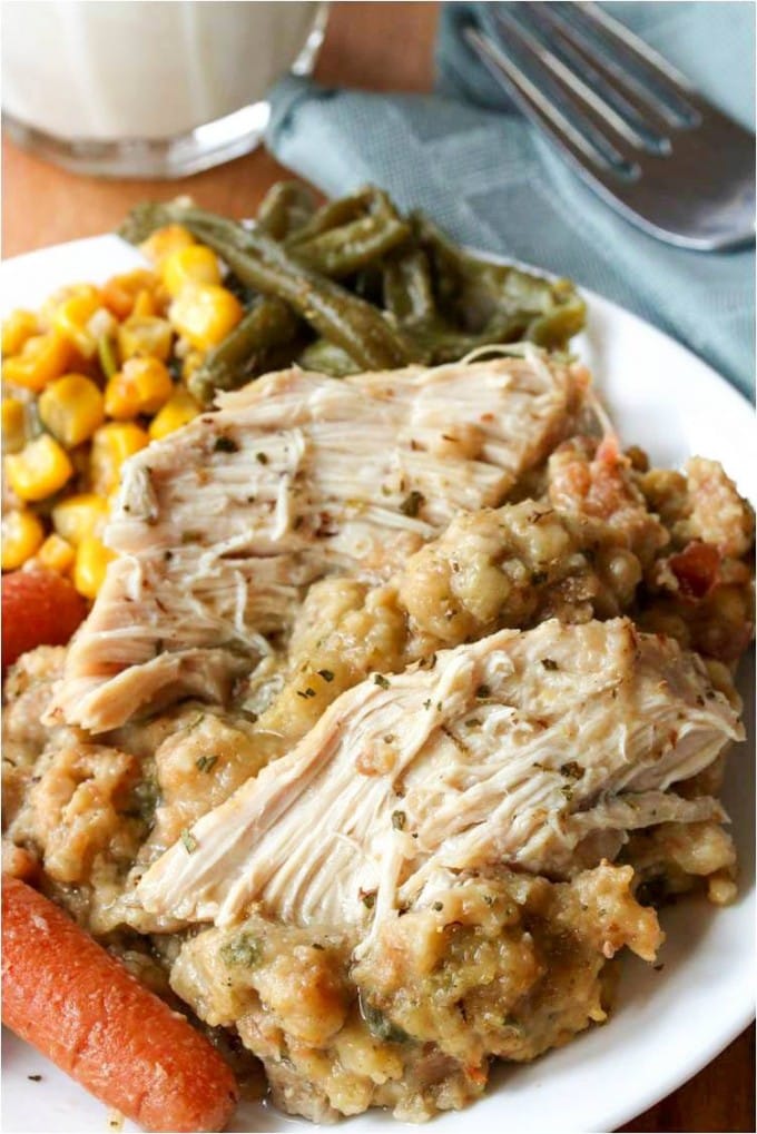 Crock Pot Chicken and Stuffing...these are the BEST Comfort Food Recipes!
