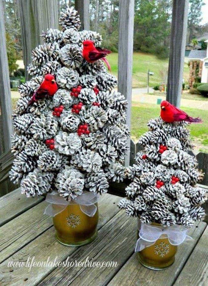 DIY Pine Cone Tree...these are the most Creative Christmas Trees!
